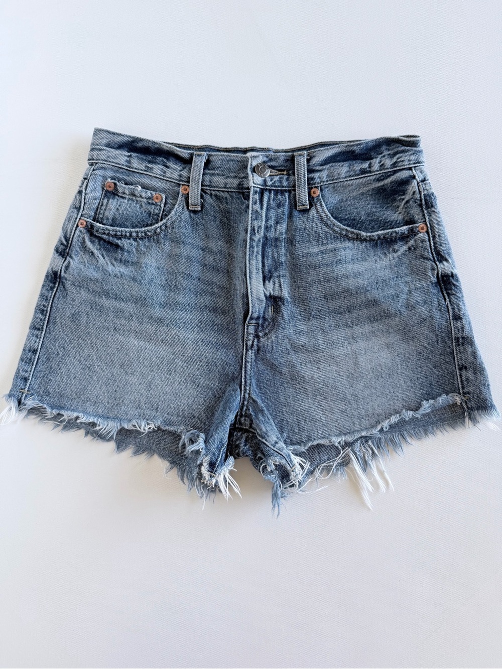 Pistola Maeve Play Day Super High Rise Cut Off Denim Shorts 27 100% Cotton